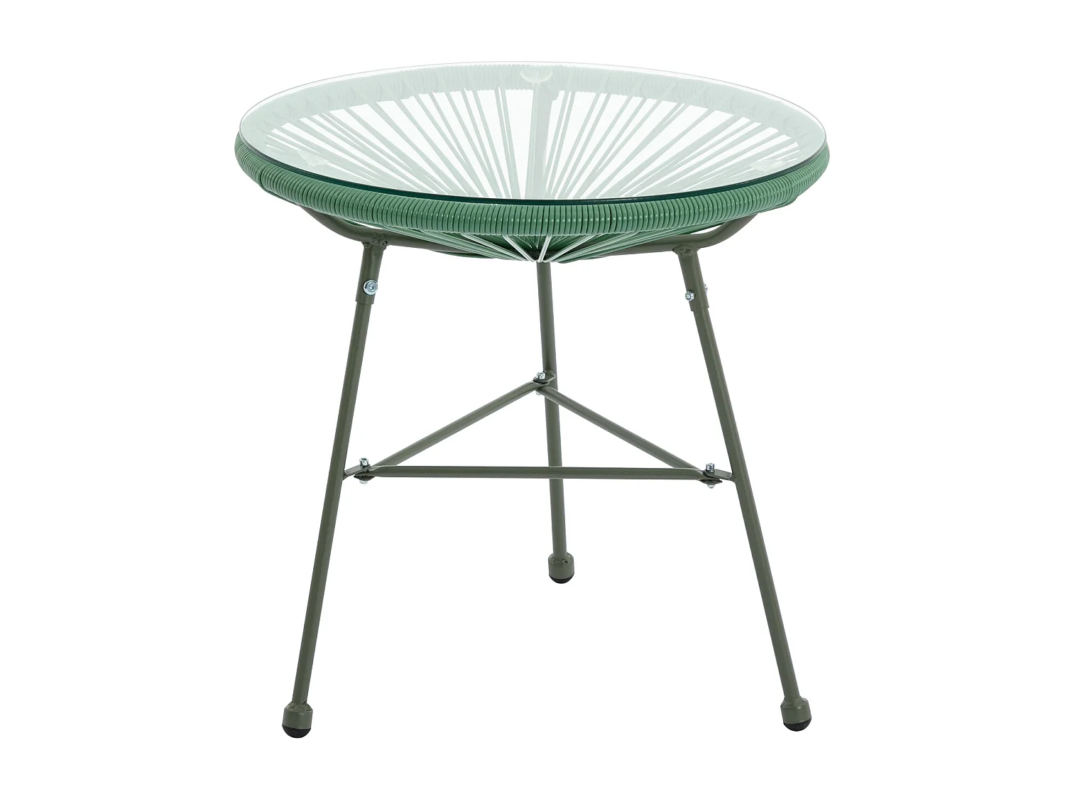 Salon de jardin en fils de résine tressés : 2 fauteuils et une table - Kaki - ALIOS III de MYLIA