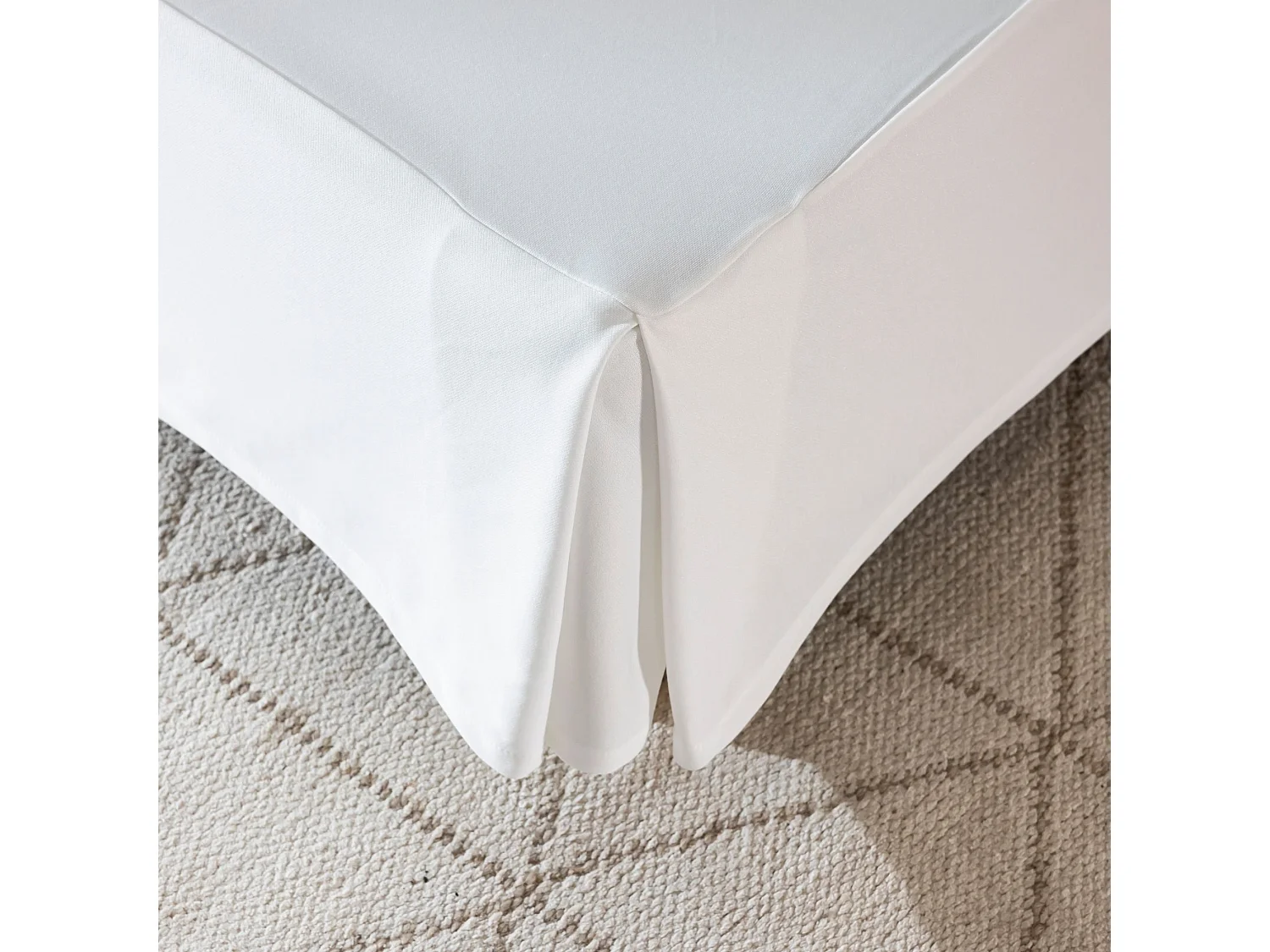 Cache-Sommier Bouclette Intégral Beige 160x200 – Housse Sommier Complète Élégante Et Douce Par Terre De Nuit