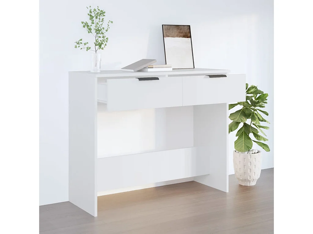 Table Console Noire – 90x36x75 Cm – Bois D'ingénierie – Appoint
