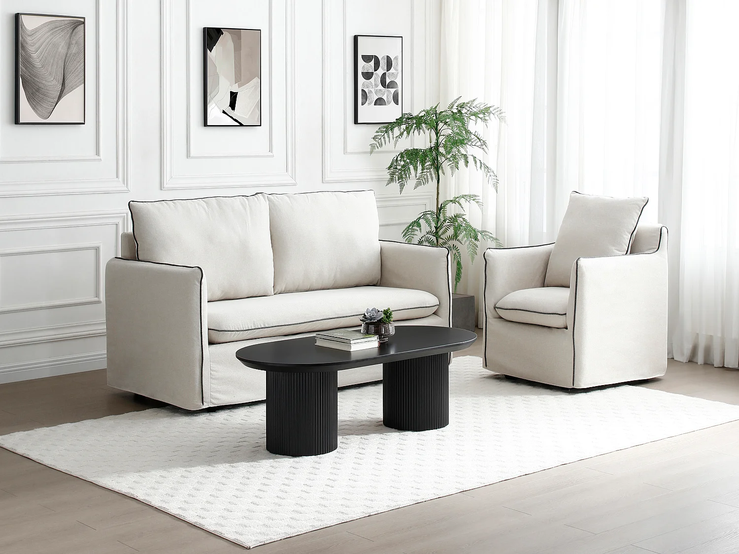 Table basse en MDF - Noir - LORIMILA