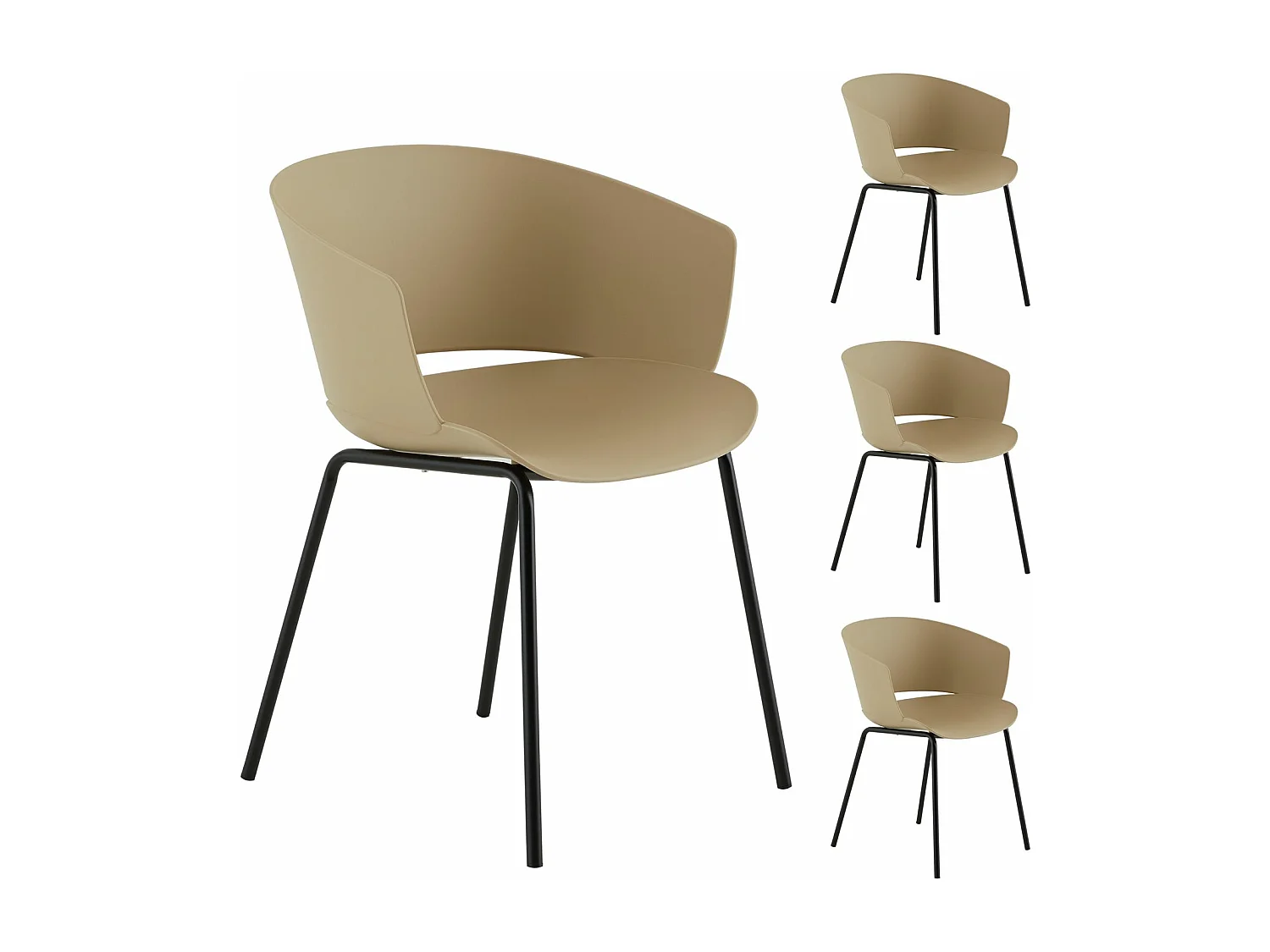 Fauteuils de jardin - TECTAKE - Lot de 2 chaises de jardin SANTANA avec Cordage élastique en polyéthylène 70,5 x 69 x 78 cm - Noir - Jardin