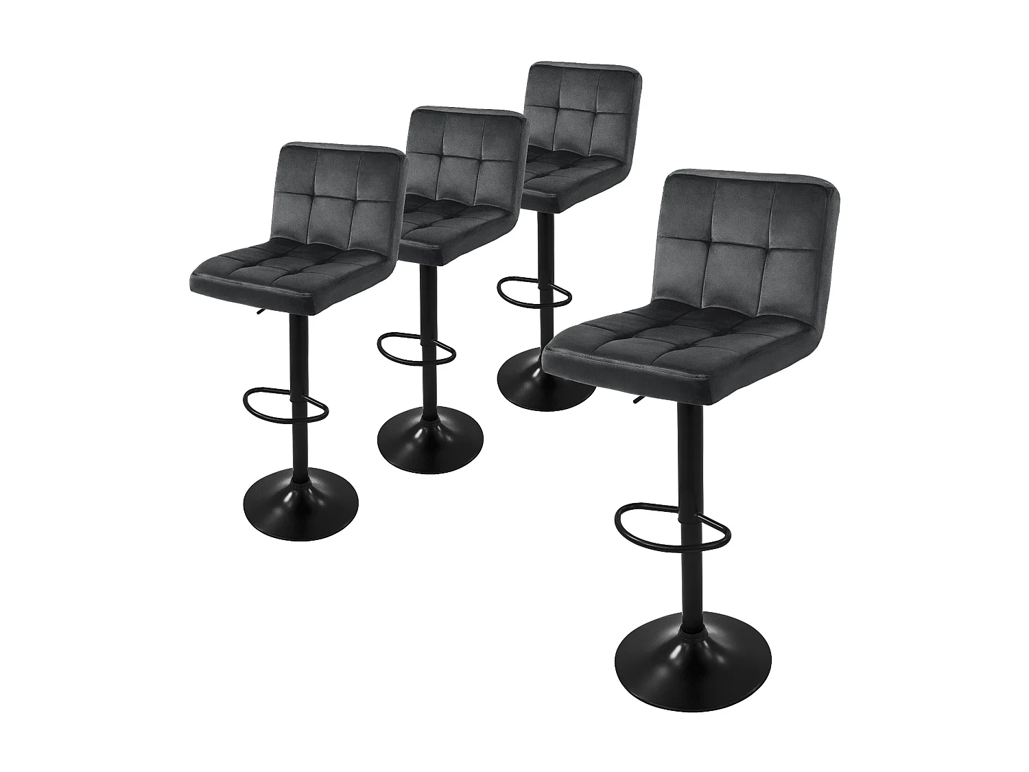 WOLTU Lot De 4 Tabourets De Bar Pivotant à 360°,en Simili Cuir Et Metal Chaise De Bar Reglable Hauteur Chaise Haute Cuisine Anthracite 92387181