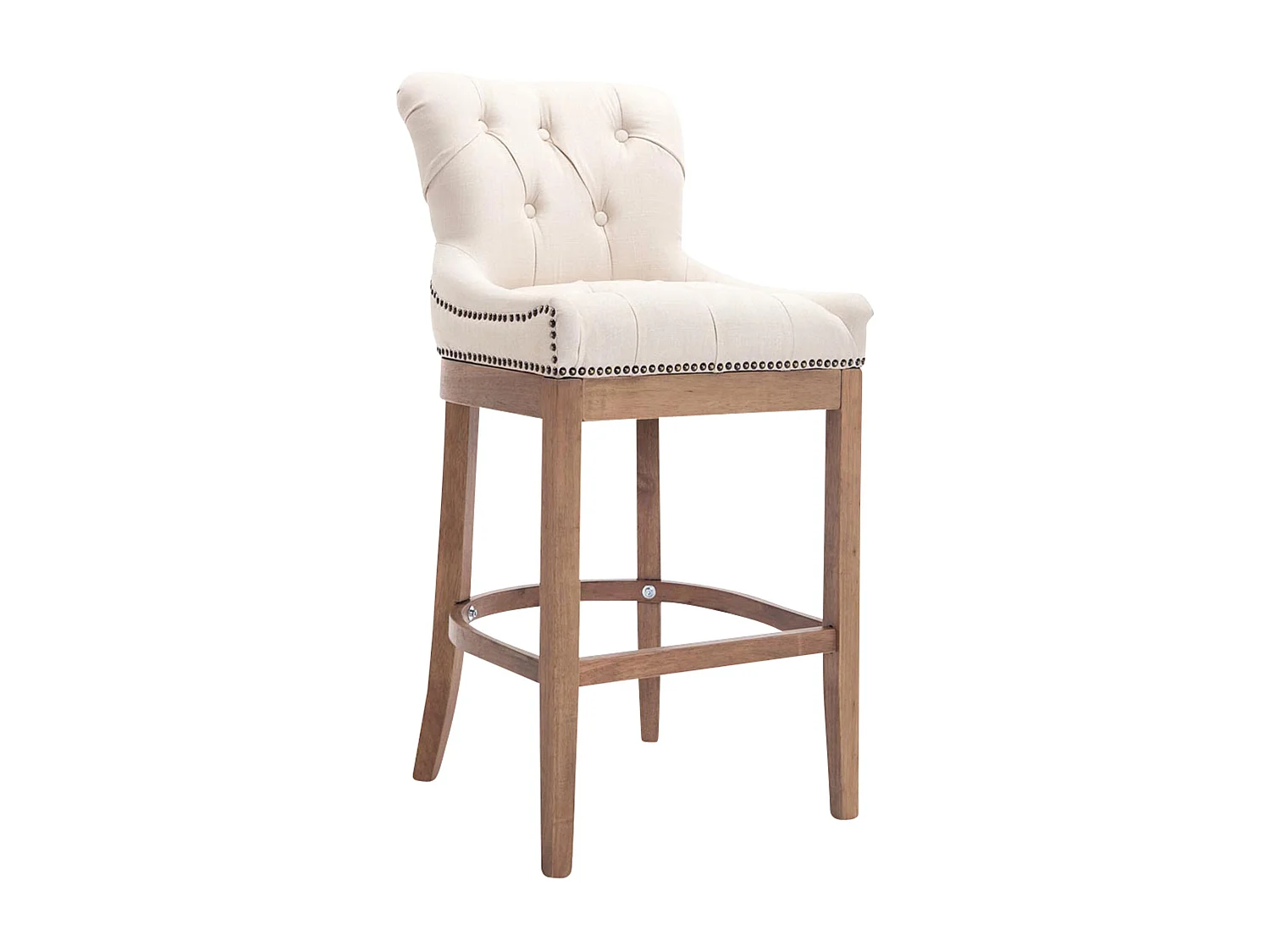 Lot De 2 Tabourets De Bar Lakewood En Tissu Et Bois - CLP - Dossier Haut - Neufs