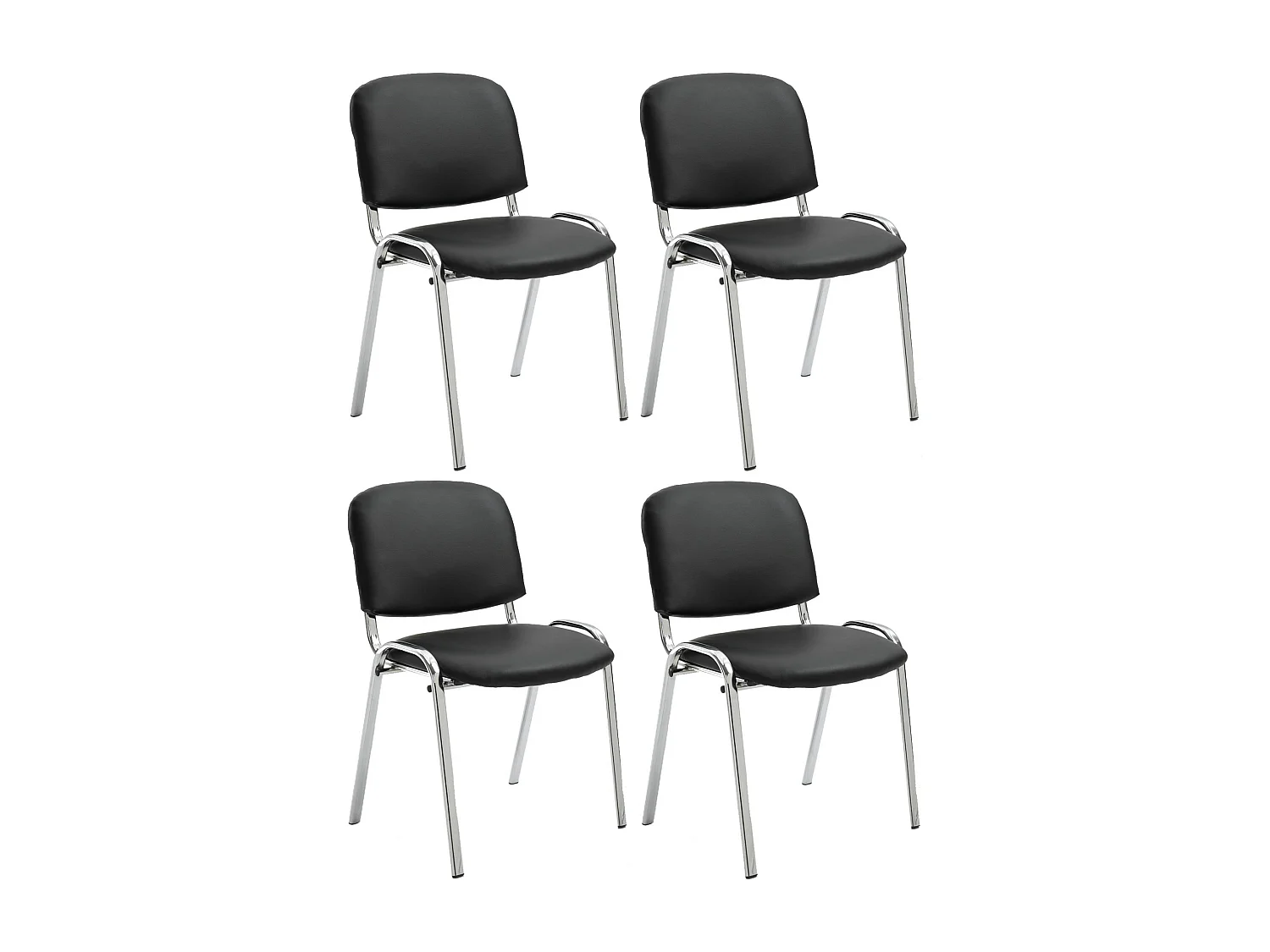 Orlando lot de 4 chaises visiteur - noir