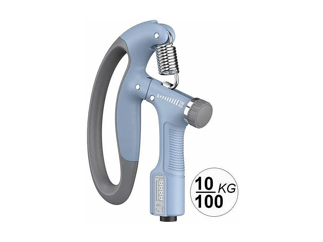 Pince à Main Réglable Avec Compteur – Résistance 5-60 Kg, Noir/gris, Pour Force De Préhension Et Rééducation
