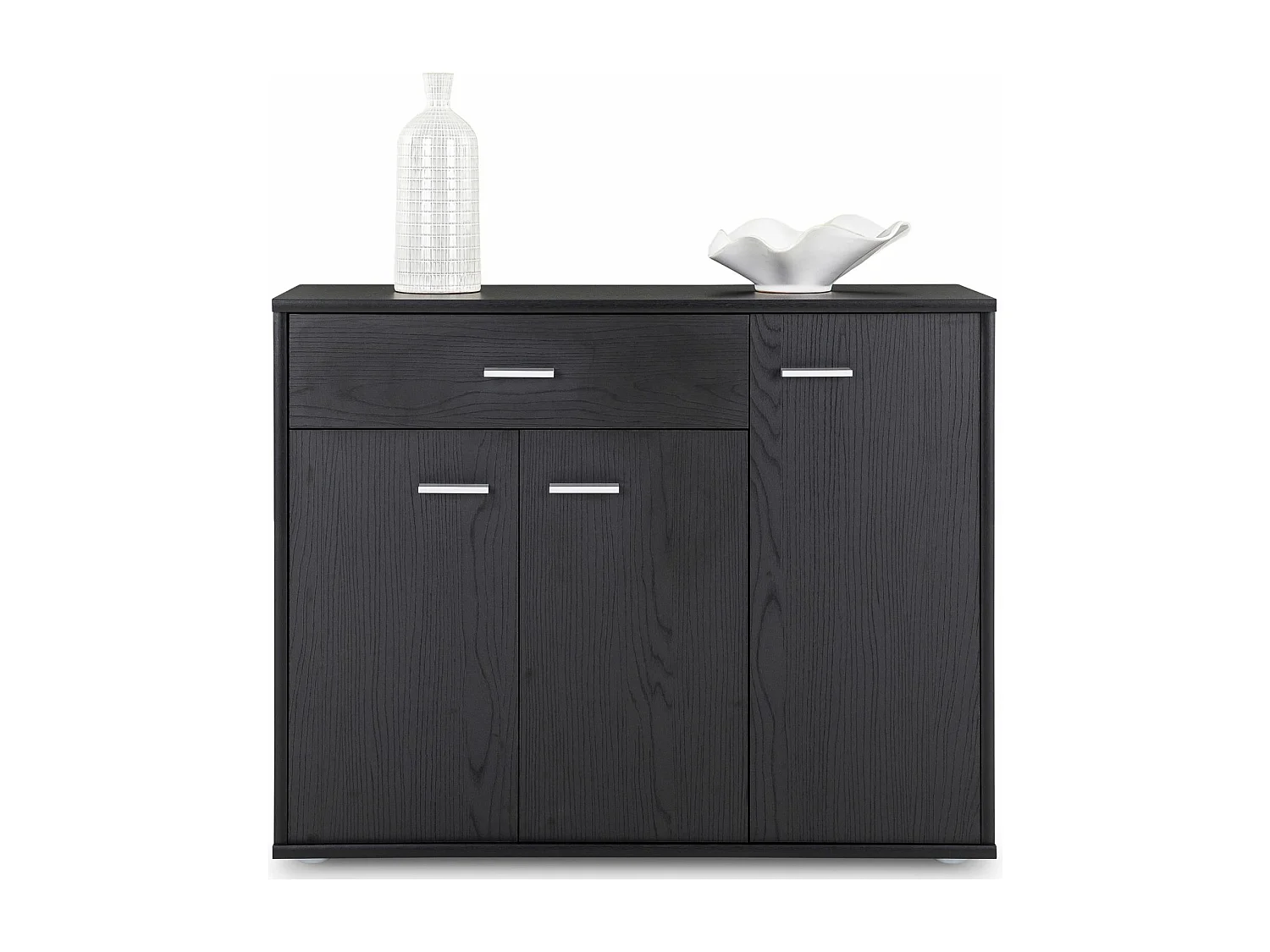 IDIMEX Buffet Corlaine Blanc 88 Cm – Bahut Moderne 1 Tiroir 3 Portes – Meuble Rangement Salon Ou Cuisine