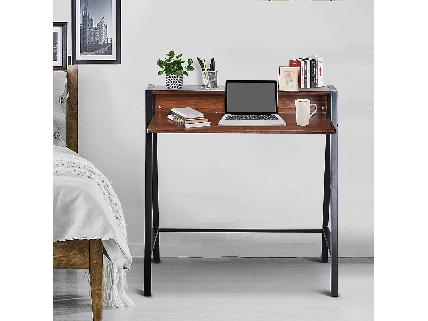 Bureau secrétaire bureau informatique dim. 84L x 45l x 85H cm style néo