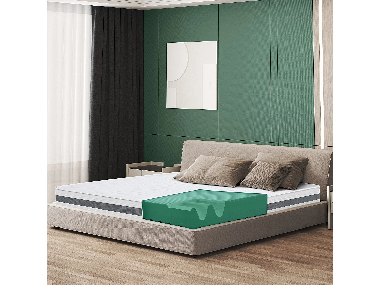 Matelas Double Waterfoam 120x190cm - Orthopédique Italien Respirant Et Déhoussable