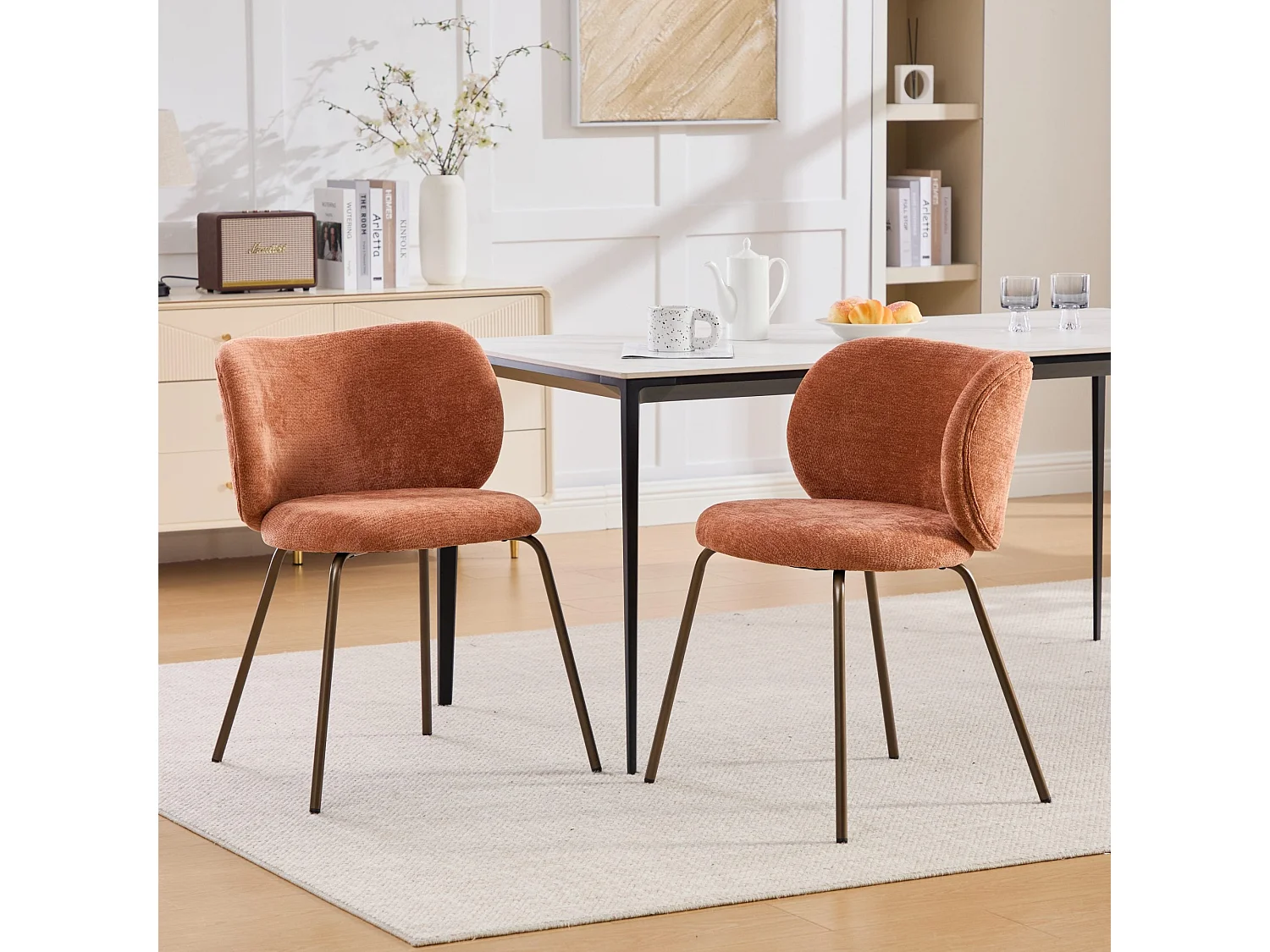 Ya-Home Lot de 2 chaises de salle à manger en velours avec cadre en métal doré pour salle à manger/cuisine, noir Ya-Home Lot de 2 chaises de salle à manger en velours avec cadre en métal doré pour salle à manger/cuisine, noir
