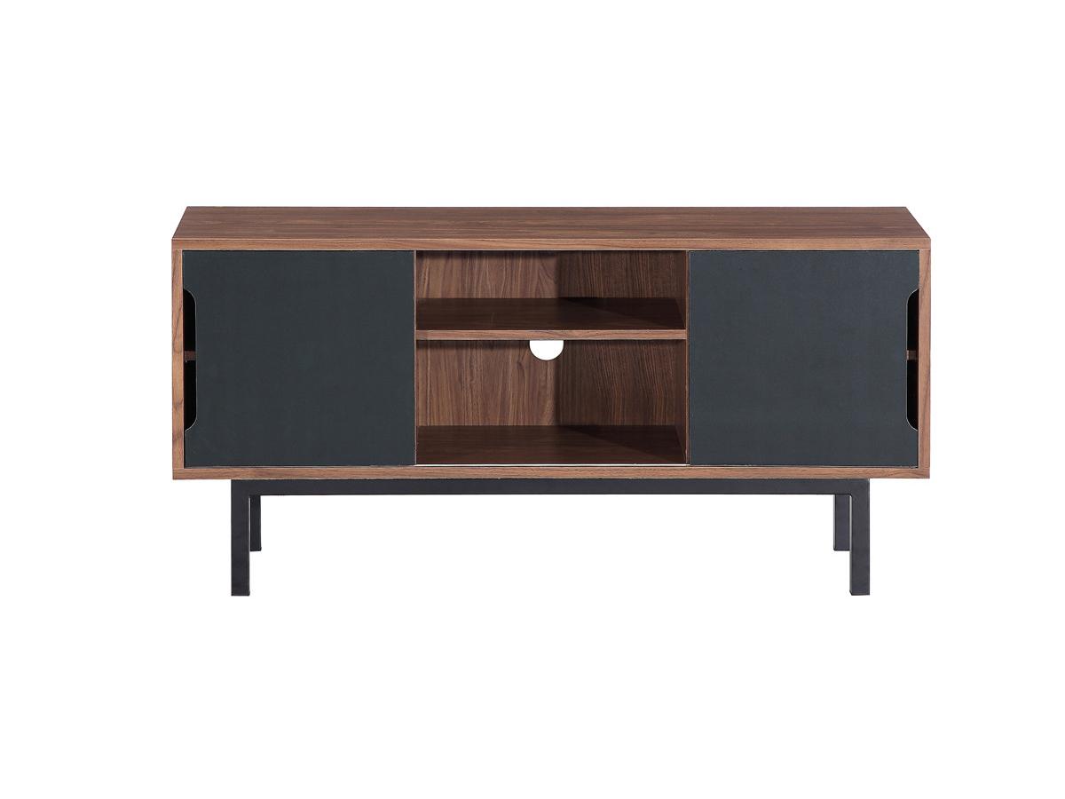 Meuble Tv Vente Unique : Meuble Tv Noteborg – 2 Portes & 2 Niches – Mdf Noir & Bois Foncé Meuble Tv Vente Unique : Meuble Tv Noteborg – 2 Portes & 2 Niches – Mdf Noir & Bois Foncé